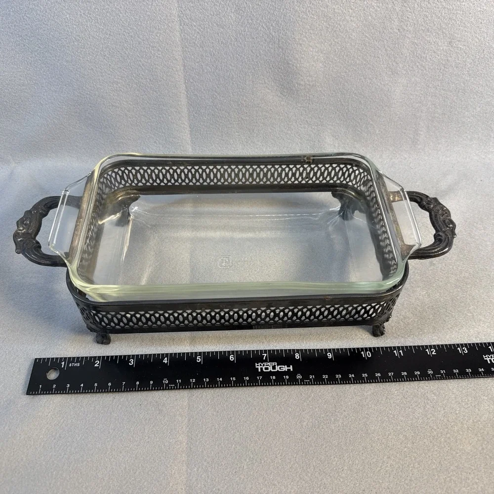 Anchor Hocking Baking Dish With Stand, 1 Quart, Vintage, Clear